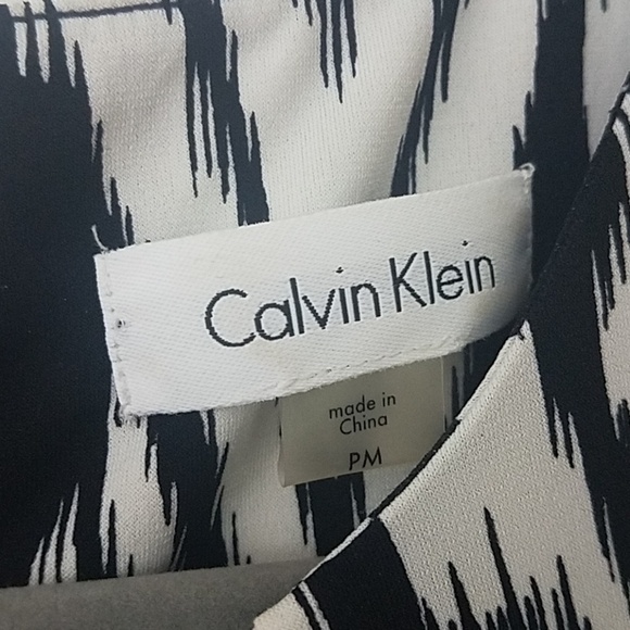 calvin klein PM Sleeveless blouse black white top - Picture 2 of 7